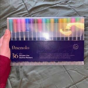 36-Piece Finenolo Double Line Outline Markers Set